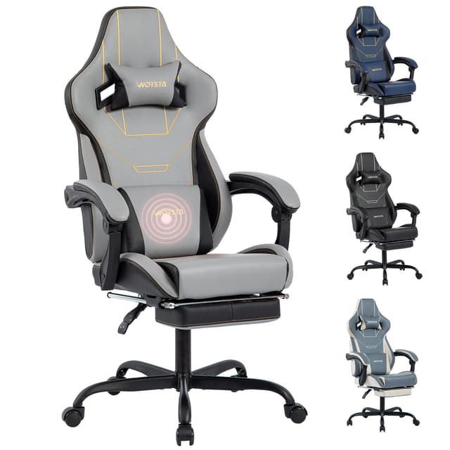 🎮 WOTSTA Gaming Stuhl Ergonomisch Gaming Chair Bürostuhl mit Fußstütze Racing Computerstuhl 🌟