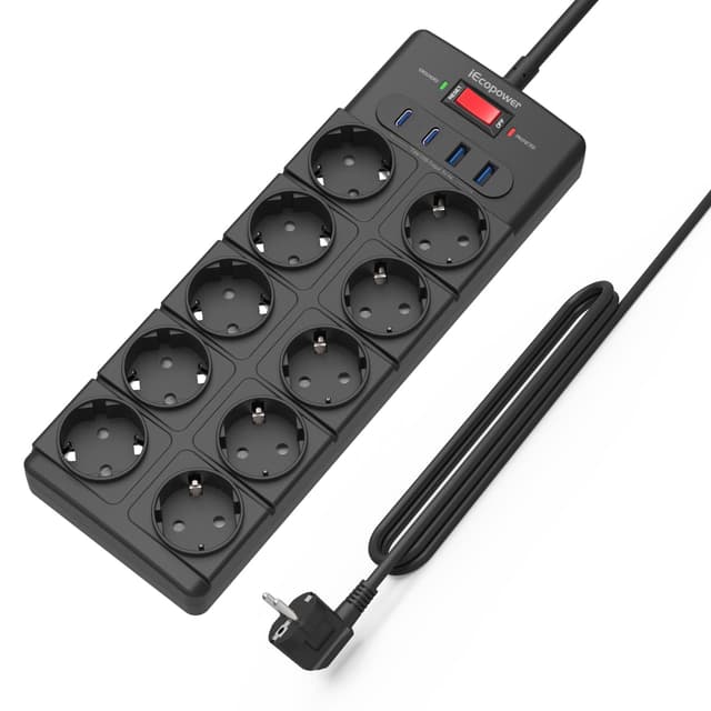 IECOPOWER 10-Fach Mehrfachsteckdose mit USB 🌟