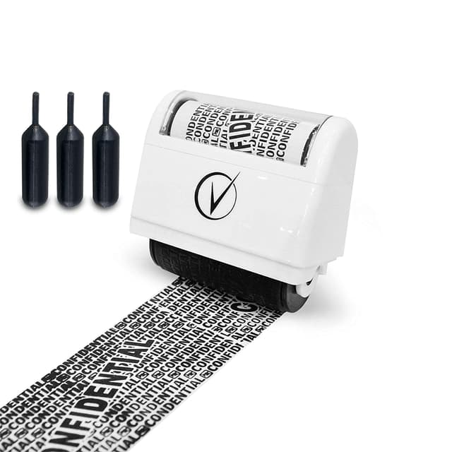 Vantamo Datenschutz Rollstempel Ultraweit mit 3 Nachfüllungen 🛡️📄