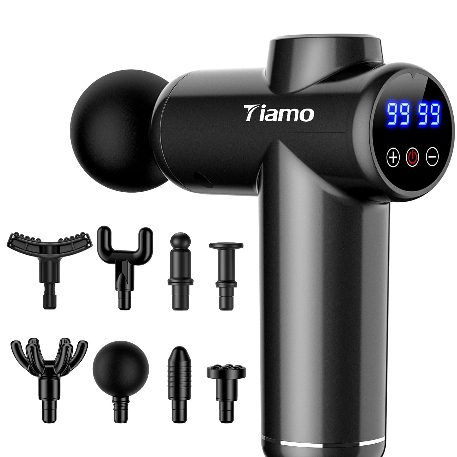 Tiamo Massagepistole für tiefes Gewebe 🌟 99 Geschwindigkeiten & 8 Köpfe