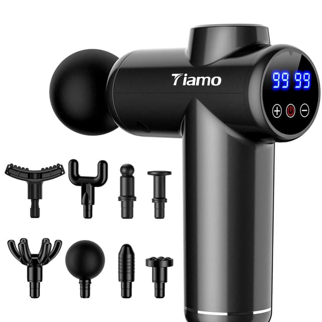 Tiamo Massagepistole für tiefes Gewebe 🌟 99 Geschwindigkeiten & 8 Köpfe