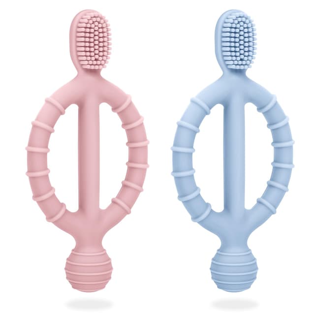 👶 CLDY Baby Beißspielzeug - 2 Stück Kinderzahnbürste Zahnungshilfe 🦷
