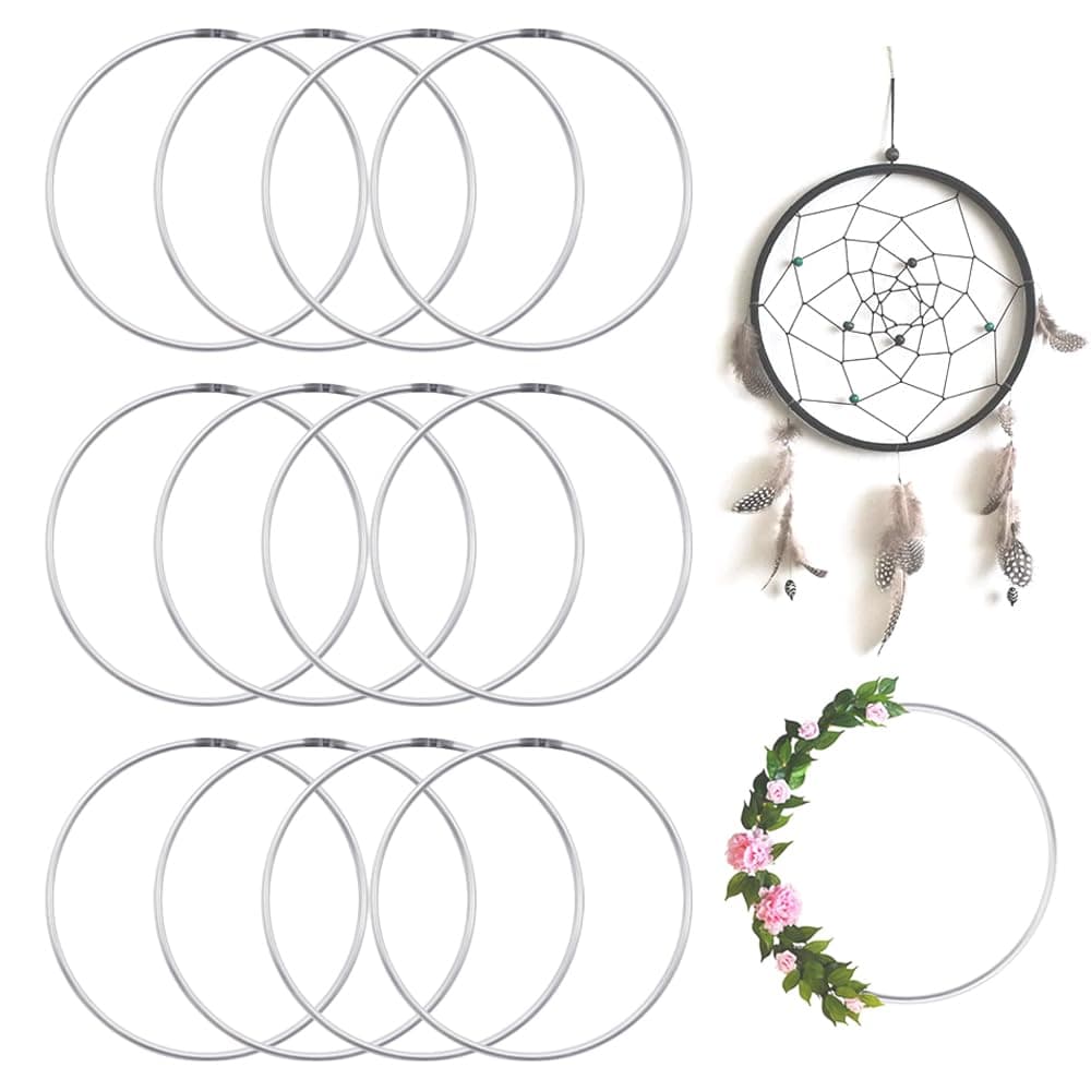 🎨 YDHfdc 12 Stück Metallring 10cm Silber Ringe zum Basteln 🌸