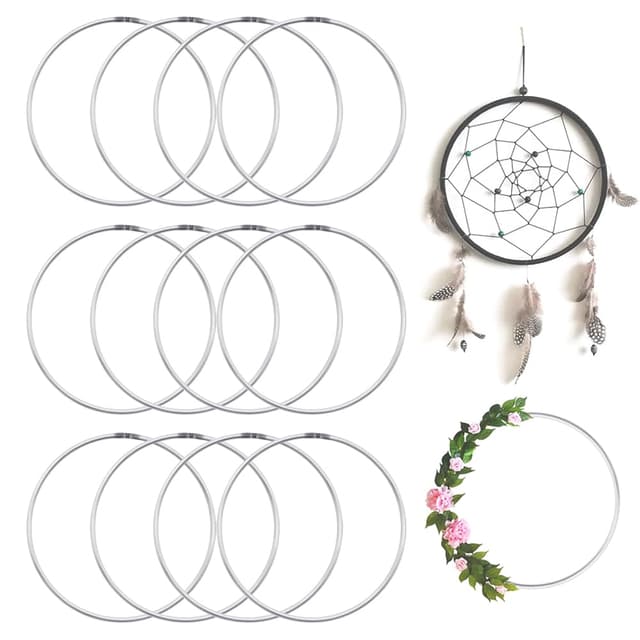 🎨 YDHfdc 12 Stück Metallring 10cm Silber Ringe zum Basteln 🌸
