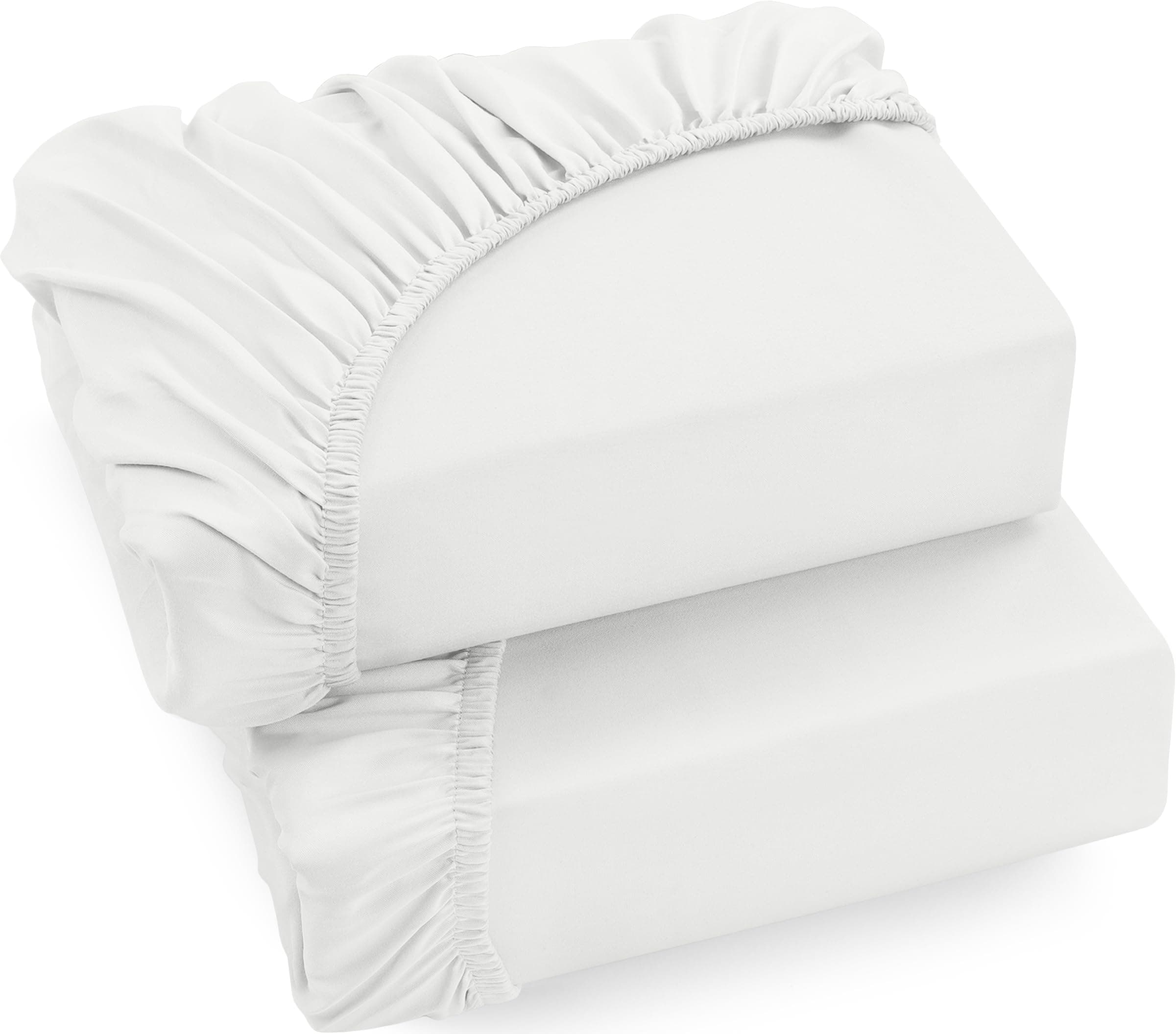 Angebot: Utopia Bedding - 2er Set Spannbettlaken 90x200cm - Weiß 🛏️