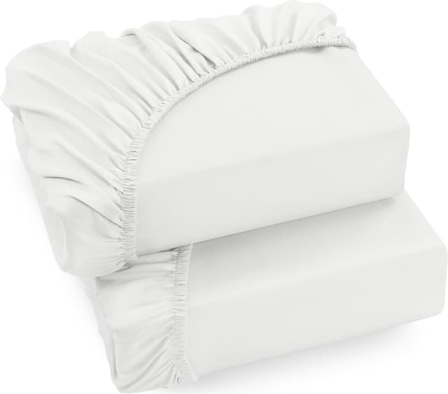 Angebot: Utopia Bedding - 2er Set Spannbettlaken 90x200cm - Weiß 🛏️