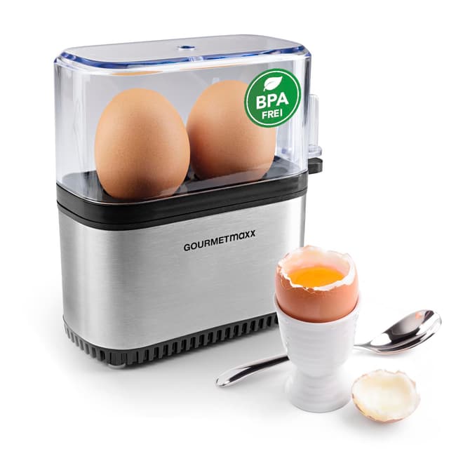 🥚🍳 GOURMETmaxx Design Eierkocher für 2 Eier | Kompakter Egg Boiler 🍳🥚