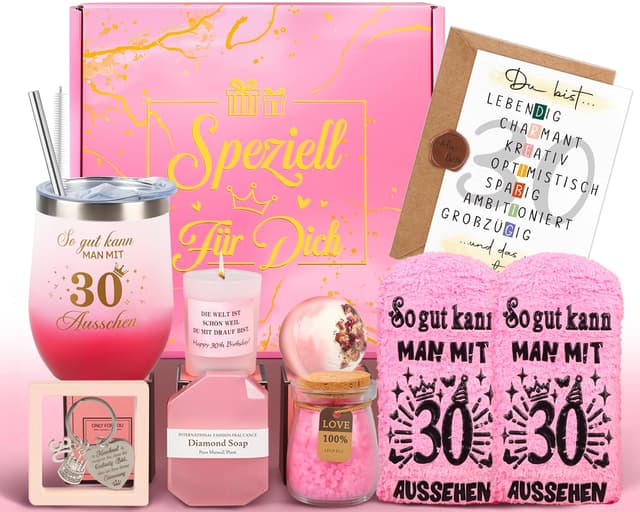 Personalisiertes Geschenkset zum 30. Geburtstag für Frauen 🎁