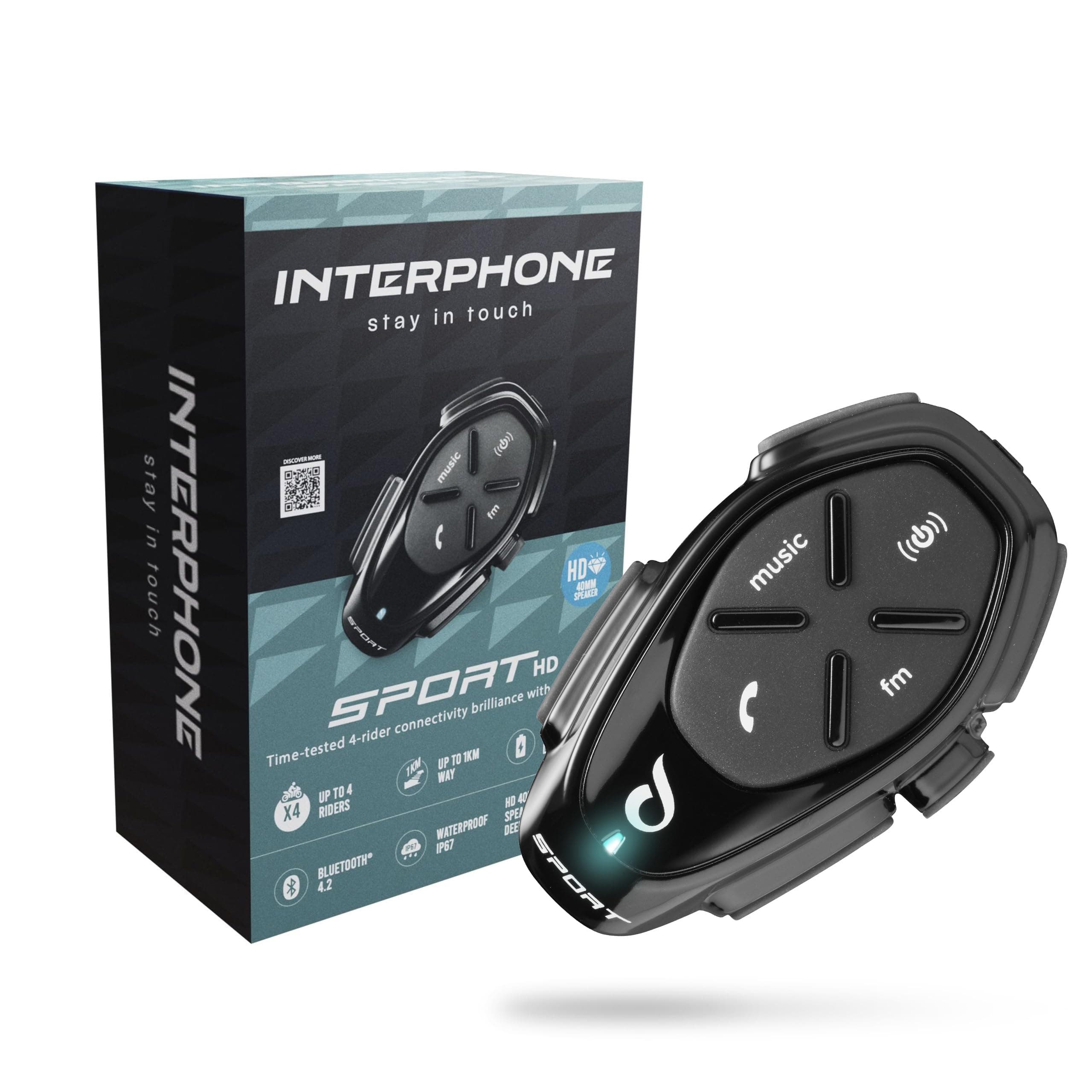 🏍️ INTERPHONE Sport HD Einzelgerät - Bluetooth Headset fürs Motorrad 🎧