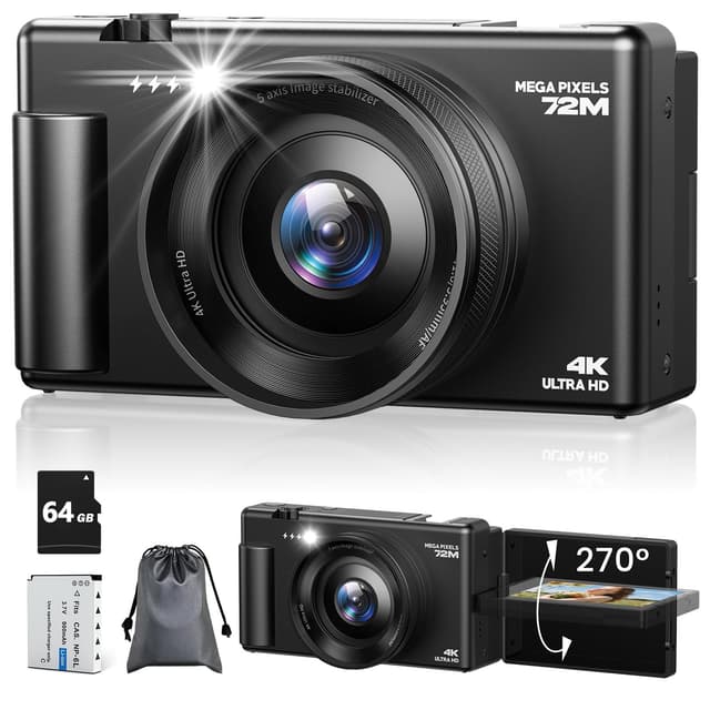 Digitalkamera 4K, 72MP Autofokus Digitalzoom 📸
