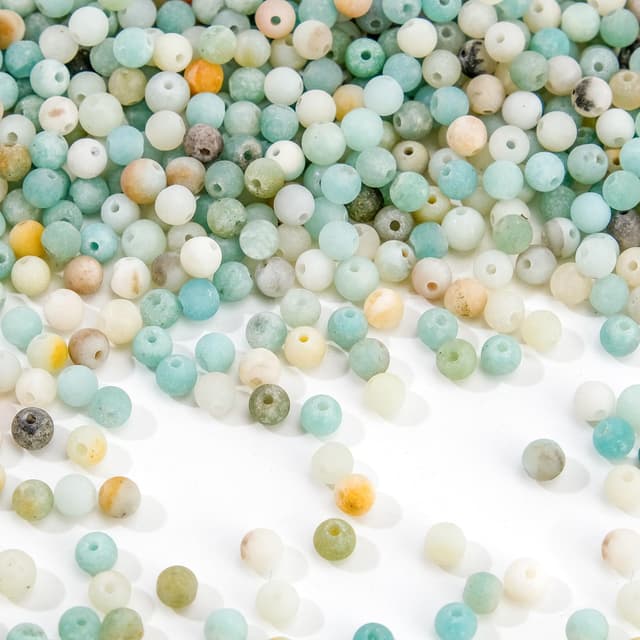 180 Stück 4mm Matt Runde Natürliche Amazonit Perlen - DIY Schmuckherstellung 🌟