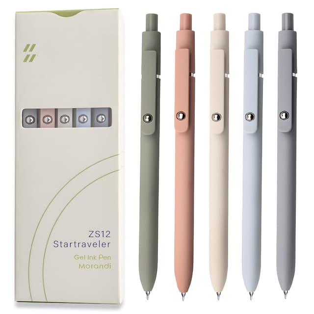 🎨 UIXJODO Gelstifte, 5 Stück 0,5 mm japanische schwarze Tinte, feine Spitze 🖊️