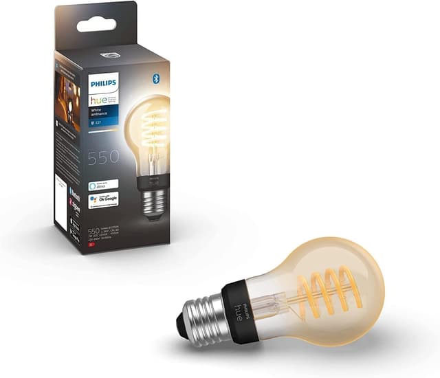 Philips Hue White Ambiance E27 Filament Lampe (550 lm) 💡🌈🏠