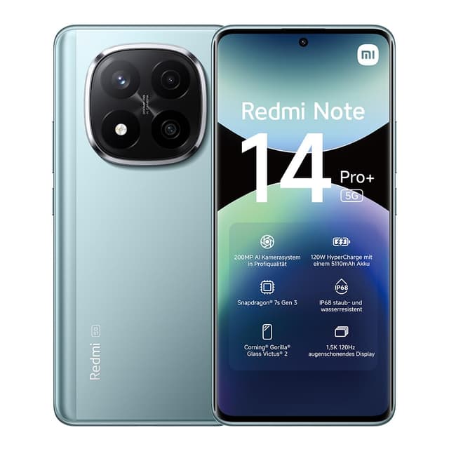 📱 Xiaomi Redmi Note 14 Pro+ 5G Smartphone, 12 + 512GB, Blau 🌟