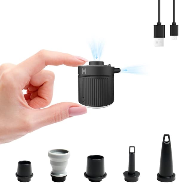 🔋 Elektrische Luftpumpe Schwarz - Tragbare Mini Pumpe mit Wiederaufladbare Akku 🌬️
