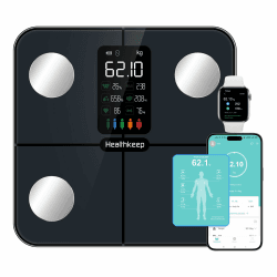 🌟 Healthkeep Körperfettwaage Personenwaage Digital Waage mit Körperfett und Muskelmasse für 15 Körperdaten ⚖️