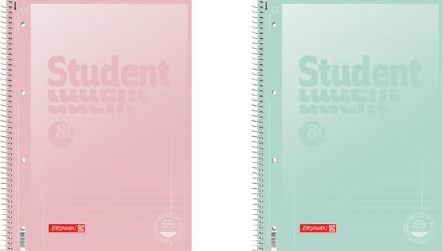 BRUNNEN Collegeblock Premium Student „Pastell“ | A4, Lineatur 27, 80 Blatt 📚🌈