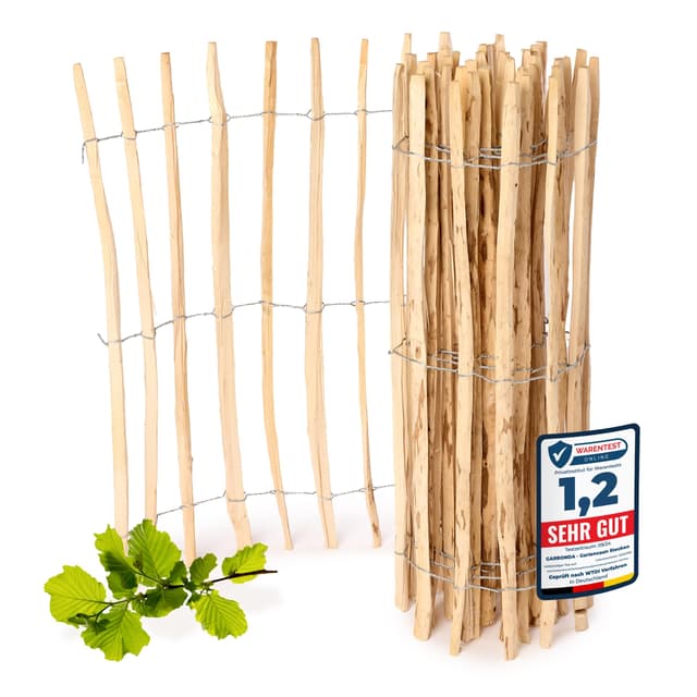 🌿 Hochwertiger Haselnuss Gartenzaun zum Stecken - Garronda GD-0079
