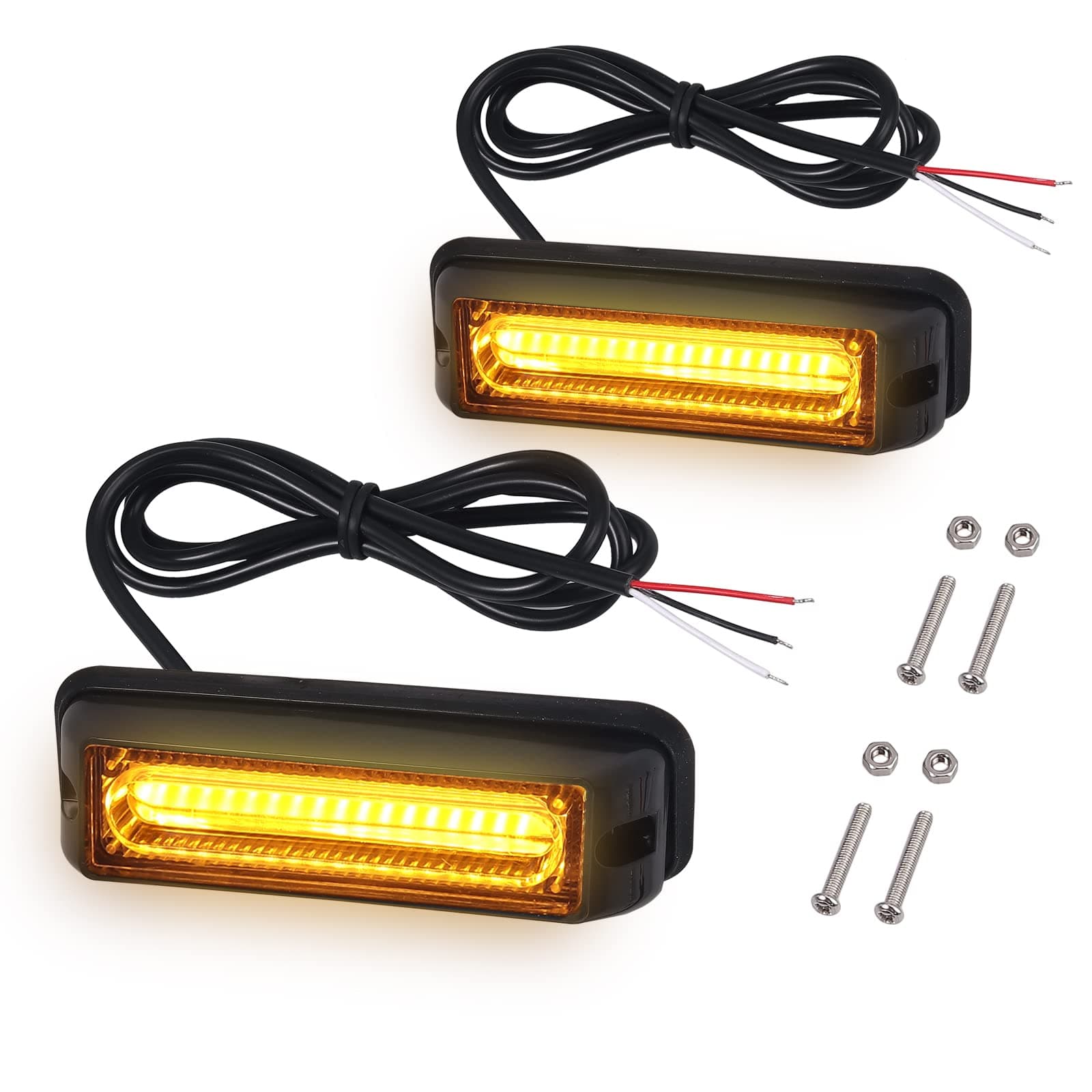 🚨 2x 9cm LED COB Warnlicht 12V 24V Stroboskoplicht - Blitzmodul Notfall Licht