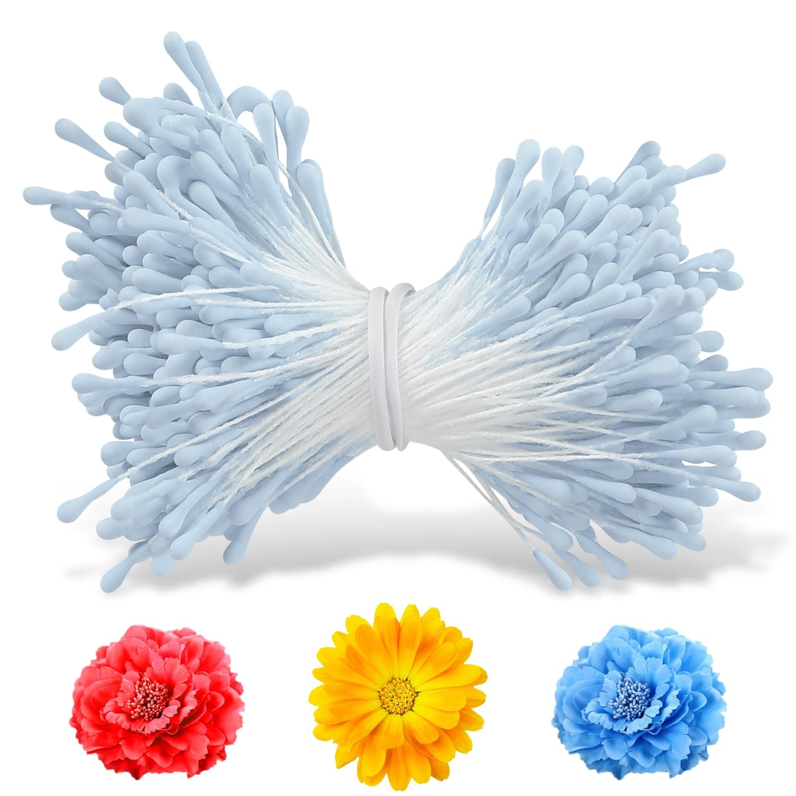 🌸 350-400 Stück Hellblau Pfeifenreiniger Blumen Staubblatt 🌷