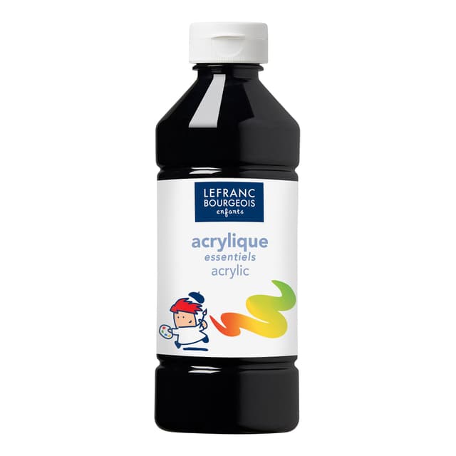 Lefranc & Bourgeois "Value Serie" Kinder - Acrylfarben, 500ml Tube - Schwarz Schwarz 500 ml (1er Pack) 🎨