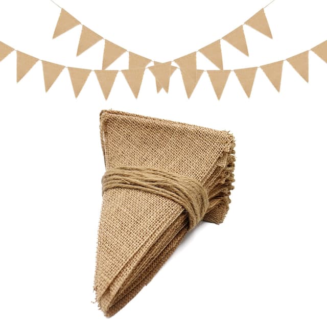 Jute Wimpelkette für Outdoor-Deko 🎉 | Rustikale Girlande für Hochzeiten und Gartenpartys