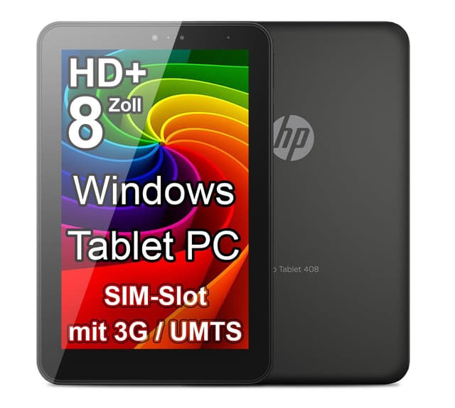 HP Pro 408 G1-8 Zoll HD MultiTouch Display - Windows Tablet PC - Intel QuadCore Prozessor