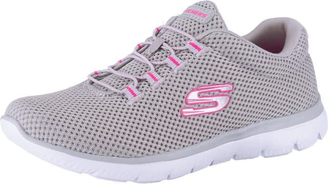 👟 Angebot: Skechers Damen Summits Lite Sneaker 39 EU Grau Mesh Hot Pink Trim