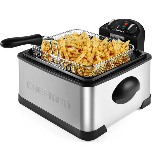 🍟 Chefman 4,3 Liter Fritteuse mit Sieb 🍤 XL Jumbo Größe 🔥