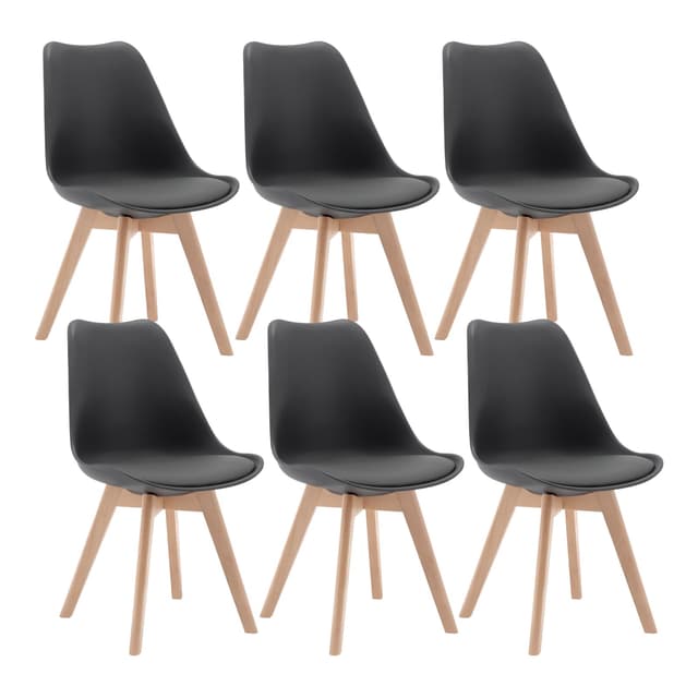 🪑🌟 WOLTU Esszimmerstühle 6er Set, Skandinavische Küchenstühle Retro Design 🌟🪑