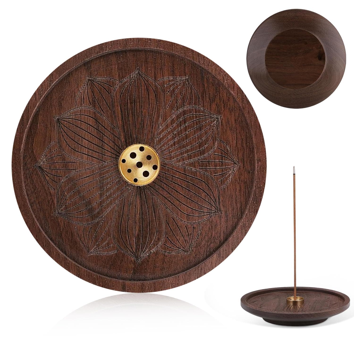 Holzlotus Räucherstäbchenhalter - Ideales Meditation Zubehör 🌸🧘