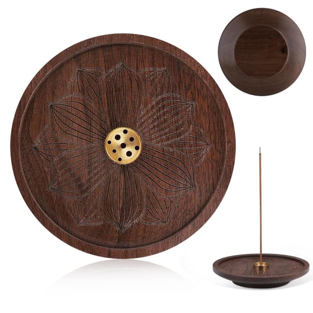 Holzlotus Räucherstäbchenhalter - Ideales Meditation Zubehör 🌸🧘