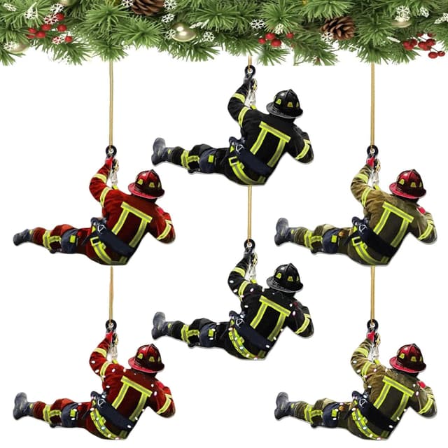 Yuandream Feuerwehrmann Weihnachtsbaumschmuck Anhänger - 6 Stück 🎄