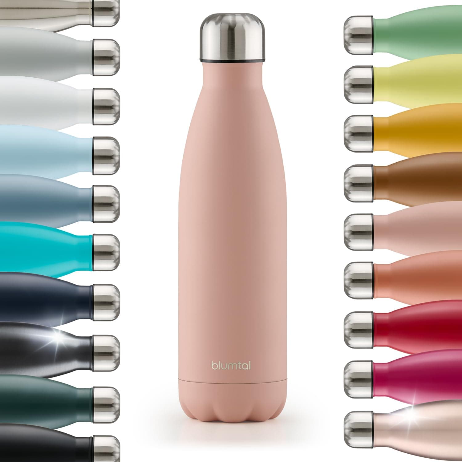 Blumtal Trinkflasche 500 ml Edelstahl - Isolierflasche Mellow Rose