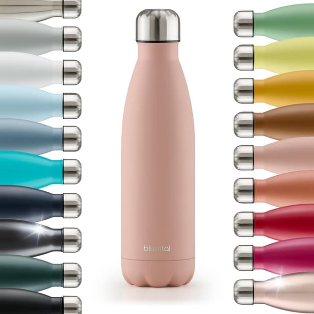 Blumtal Trinkflasche 500 ml Edelstahl - Isolierflasche Mellow Rose