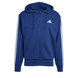 🔥 Super Deal! adidas Herren Essential Three Stripes French Terry Fullzip Hoodie Kapuzenpullover XXL Dark Blue/White