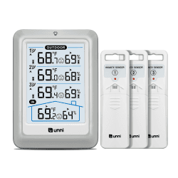 Funk Wetterstation mit 3 Außensensoren 🌡️🌦️