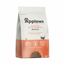 Applaws Katzentrockenfutter Adult, Huhn mit extra Lachs - Getreidefrei und komplett 2kg (1 Packung)