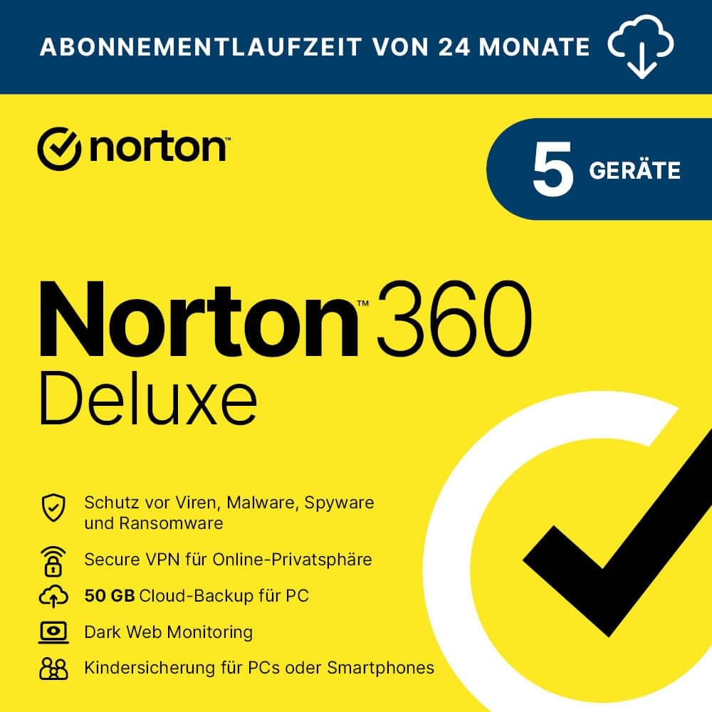 🔒 Norton 360 Deluxe 2025 - 5 Geräte, 2 Jahre! 🛡️