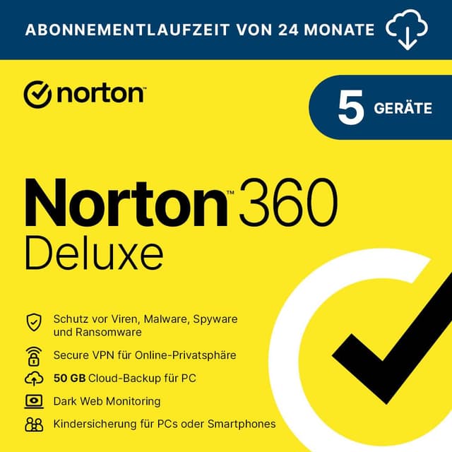 🔒 Norton 360 Deluxe 2025 - 5 Geräte, 2 Jahre! 🛡️