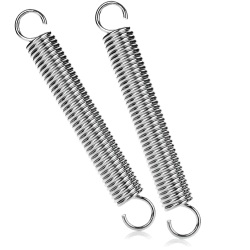 🎪⛺️ COM-FOUR® 2X Spannfeder mit Doppelhaken - Sprungfeder für Zelt, Markise, Wohnwagen - Befestigungs-Zubehör für Trampolin - Zugfeder Sonnensegel - Stahlfeder (2 Stück - Spannfeder) ⚙️🌞