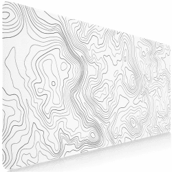 Sevenpers Weiß Gaming Mauspad 900x400mm Topographie Weiß