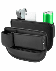 🚗 QWORK® Autositz Lückenfüller, Leder Aufbewahrungsbox Auto Organizer 📦