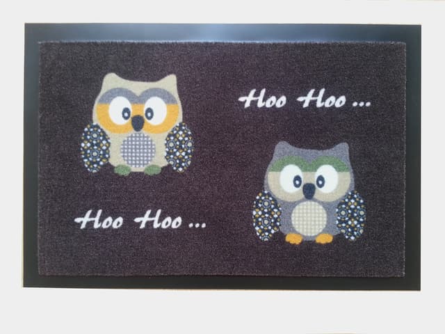 🦉🌟 Trendstern Trendprodukteshop Fußmatte Eule OWL (braun 2 Eulen) 40 x 60 cm