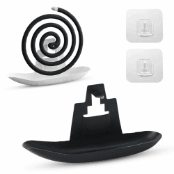 🦟 Mückenspirale Halter, 2 Stück - Bootförmige + Schwarz+Weiß