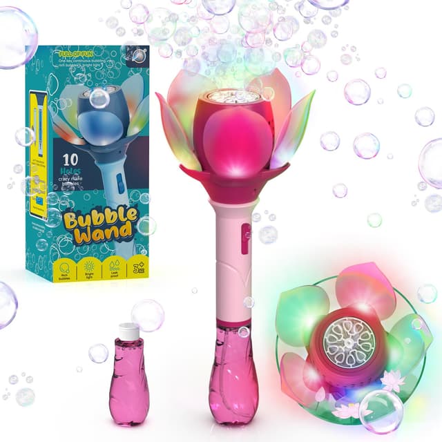 PANACARE Blumen Seifenblasenstab - Bubble Machine 10000+ Blasen Spielzeug Kinder Geschenk