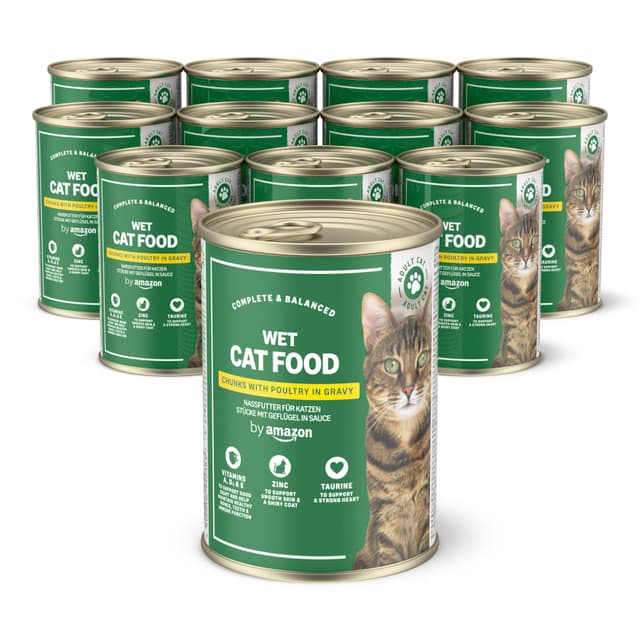 🐱 Amazon Katzenfutter Deal: Nassfutter Stücke mit Geflügel in Sauce - 12er Pack 415g Dosen