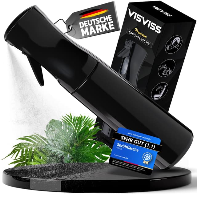 ⭐️ VISVISS Sprühflasche [HydroForce] – 300 ml Tropfsichere Spray Bottle | Schwarz Schwarz/Black 300 ml - DEAL