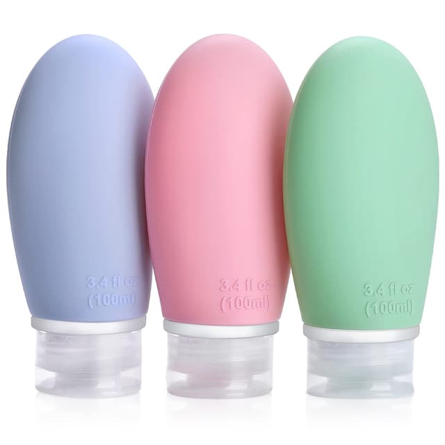 🌟 Angebot: 100ml Silikon Reiseflaschen Set, 3 Stück Auslaufsicher Nachfüllbare Portable Reise Container 🌈