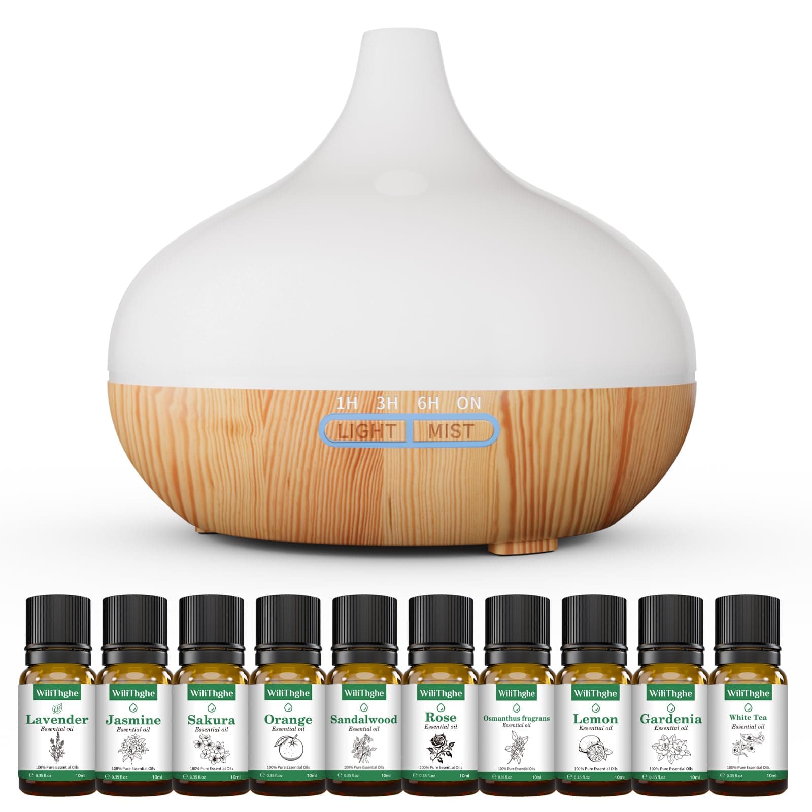 🌿 Aroma Diffuser Set für ätherische Öle 500ml mit Fernbedienung 🌈🕰️